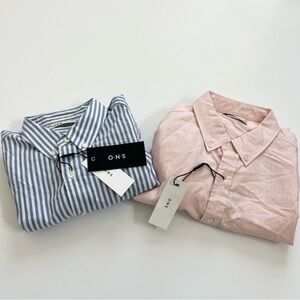 O.N.S. ONS Fulton Oxford Button Up Long Sleeve Shirts Size XS Lot of 2 New